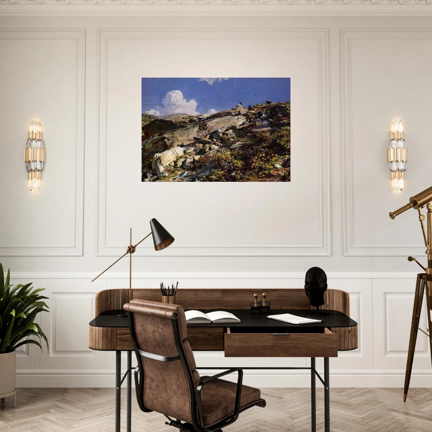 In the Alps - John Singer Sargent Brushed Aluminum Print - 70x100 cm / 28x40 inches | John Singer Sargent Aluminum Print | John Singer Sargent Prints