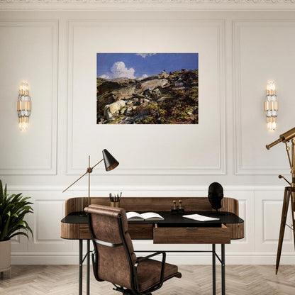 In the Alps - John Singer Sargent Brushed Aluminum Print - 70x100 cm / 28x40 inches | John Singer Sargent Aluminum Print | John Singer Sargent Prints