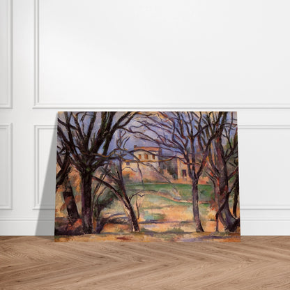 Trees and houses - Paul Cézanne Brushed Aluminum Print - 70x100 cm / 28x40 inches | Paul Cézanne Aluminum Print | Paul Cézanne Prints