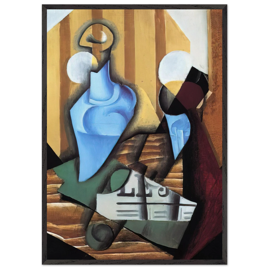 STILL LIFE WITH BOTTLE AND GLASS 1914 - Juan Gris 70x100 cm / 28x40 inches Framed Art Print – Black Wooden Frame