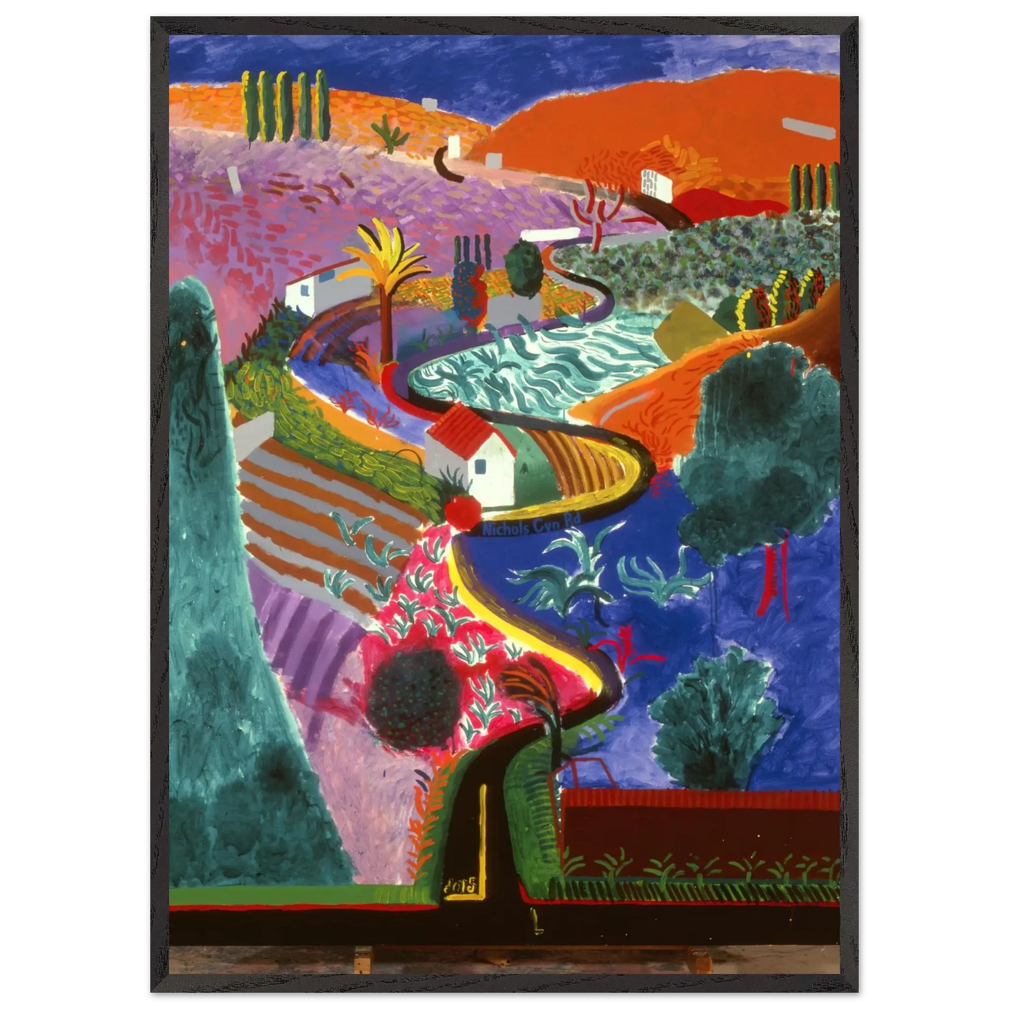 David Hockney - David Hockney Wall art - A3 (29.7 x 42  cm) - Premium Wooden Framed Poster With Fine Art Paper - White frame