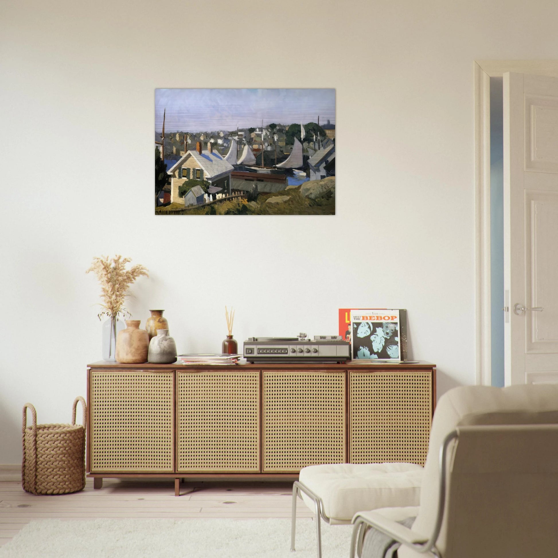 Gloucester Harbor - Edward Hopper Brushed Aluminum Print - 70x100 cm / 28x40 inches | Edward Hopper Aluminum Print | Edward Hopper Prints