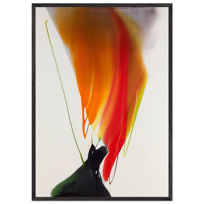 Phenomena Woman Witch - 1969 - Paul Jenkins 70x100 cm / 28x40 inches Framed Art Print – Black Wooden Frame