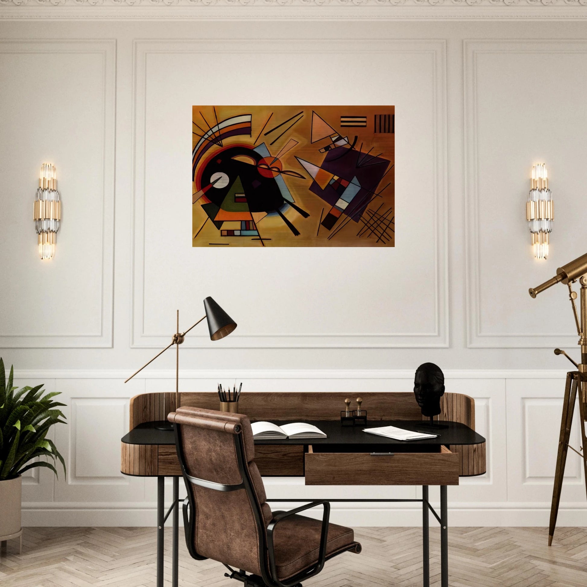BLACK AND VIOLET 1923 - Wassily Kandinsky Brushed Aluminum Print - 70x100 cm / 28x40 inches | Wassily Kandinsky Aluminum Print | Wassily Kandinsky Prints