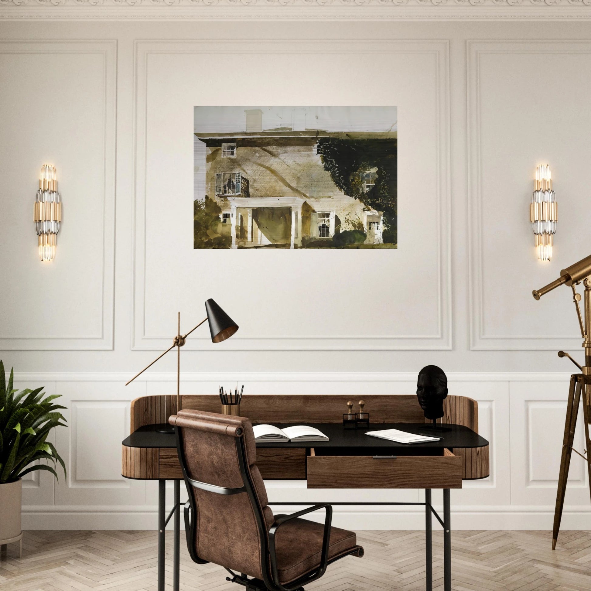 THE HATTON HOUSE 1967 - Andrew Wyeth Brushed Aluminum Print - 70x100 cm / 28x40 inches | Andrew Wyeth Aluminum Print | Andrew Wyeth Prints