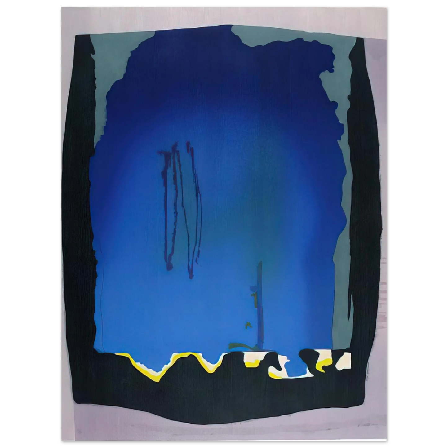 Helen Frankenthaler - Freefall - 1992 Wall art - 13x18 cm / 5x7 inches - Premium Wooden Framed Poster With Fine Art Paper-canvas - Black frame