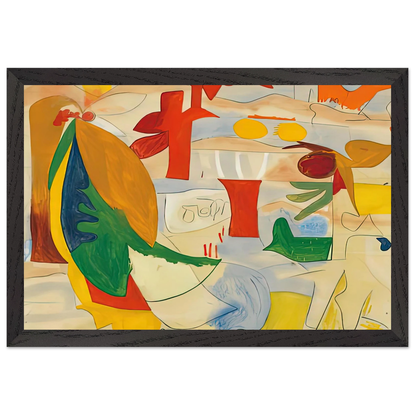 Helen Frankenthaler - Abstract Landscape, 1951- Wall Art - 30x40 cm / 12x16 inches - Premium Wooden Framed Poster With Fine Art Paper-canvas - Wood frame