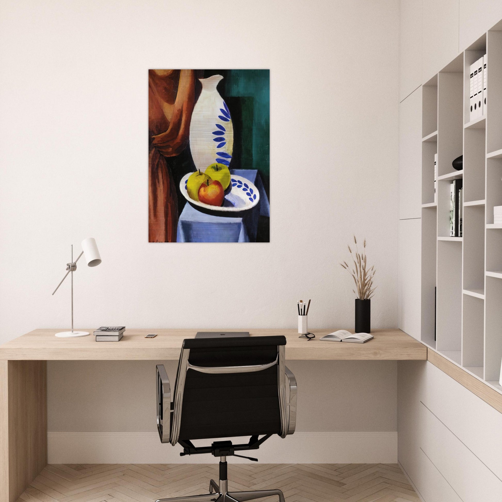 STILL LIFE WITH WHITE PITCHER 1917 - Moise Kisling Brushed Aluminum Print - 70x100 cm / 28x40 inches | Moise Kisling Aluminum Print | Moise Kisling Prints