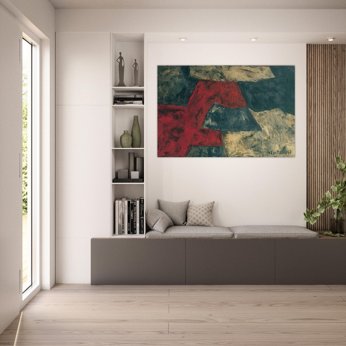 Composition - 1958 - Serge Poliakoff Art Prints - 100x150 cm / 40x60″ inches | Serge Poliakoff Poster | Serge Poliakoff Prints