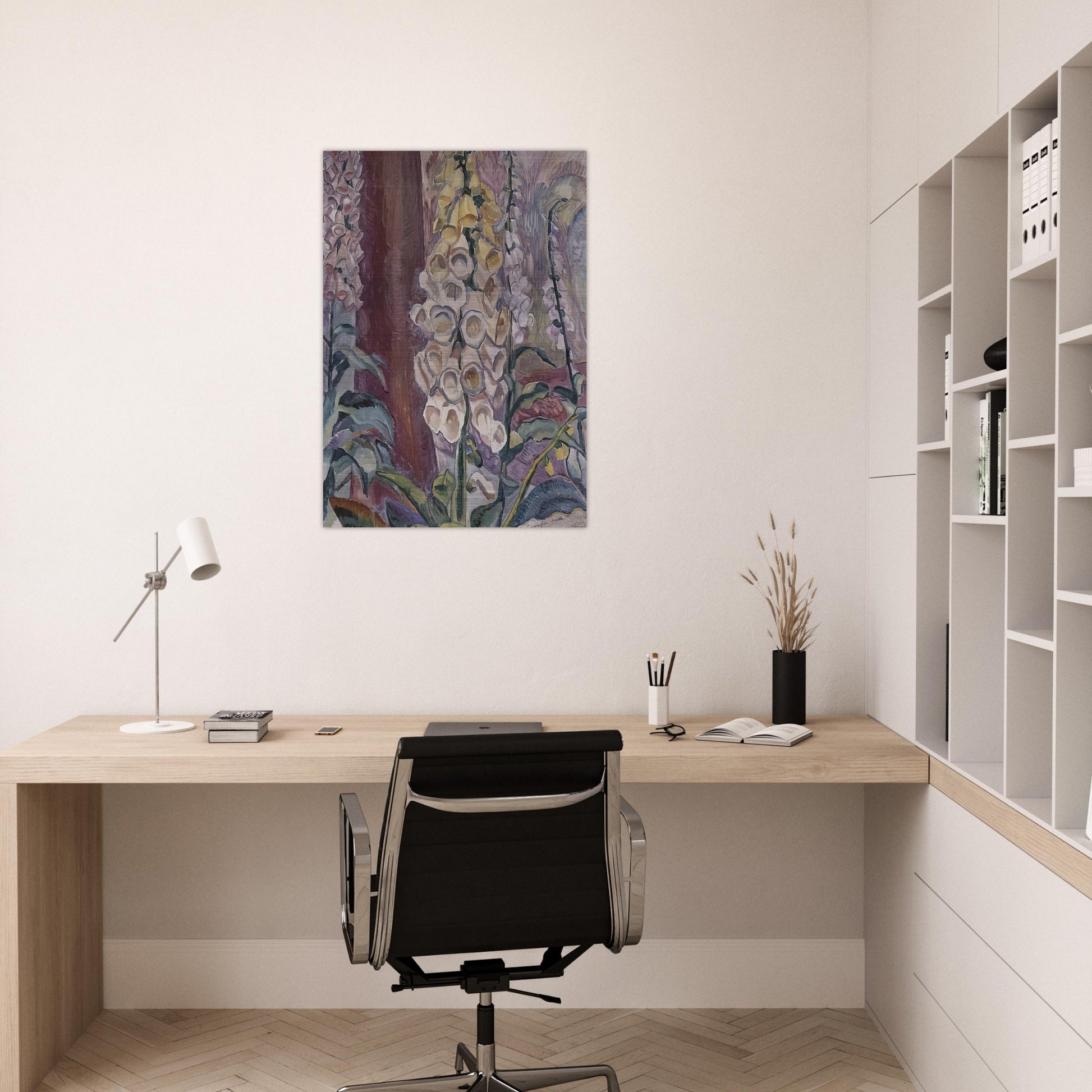 Foxgloves growing - 1929 - Grace Cossington Smith Brushed Aluminum Print - 70x100 cm / 28x40 inches | Grace Cossington Smith Aluminum Print | Grace Cossington Smith Prints