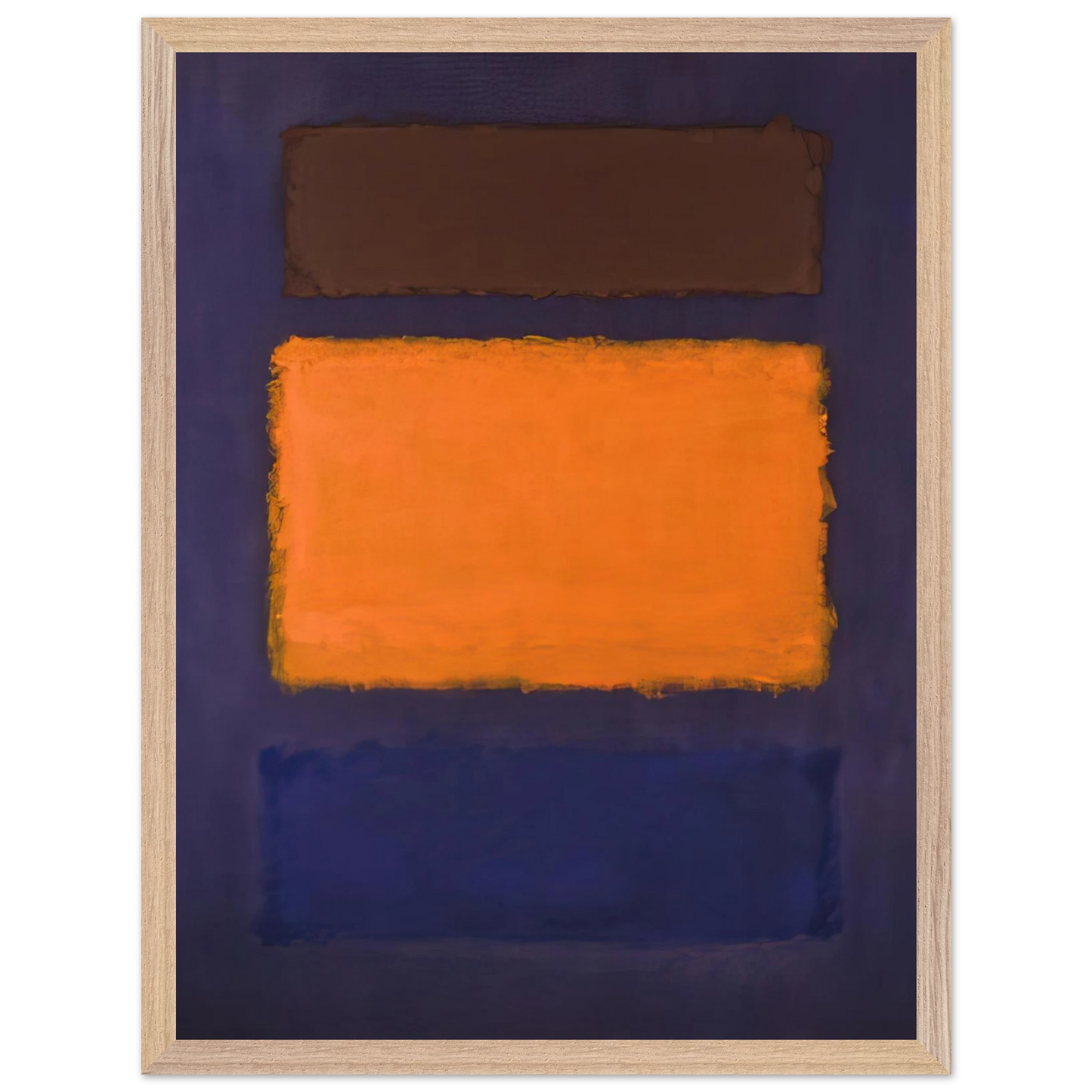 Mark Rothko - Brown, Orange, Blue on Maroon - c.1963  United States Wall Art - 60x80 cm / 24x32 inches - Fine Art Poster-canvas - -
