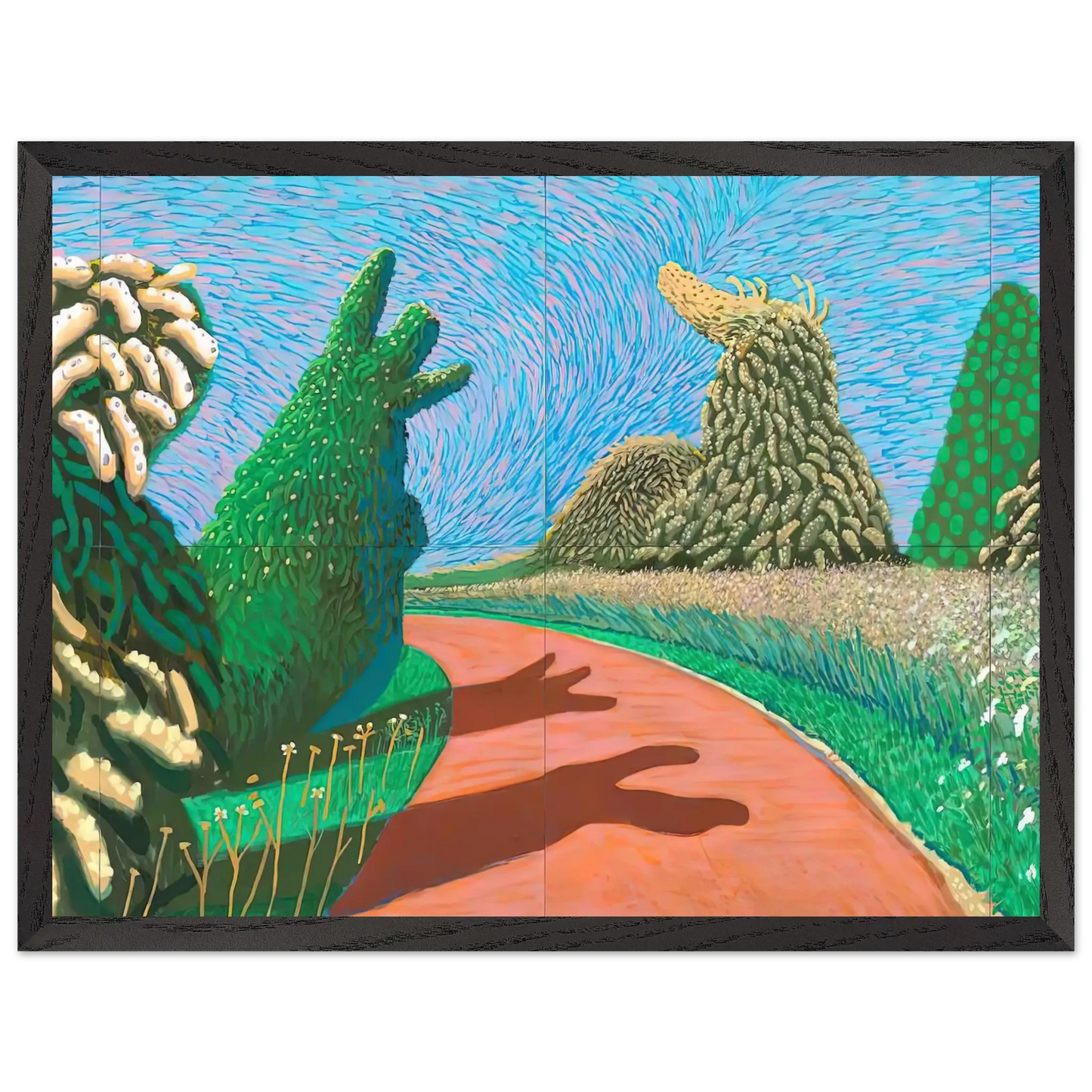David Hockney - David Hockney Wall art - 60x80 cm / 24x32 Inches - Premium Wooden Framed Poster With Fine Art Paper - Wood frame