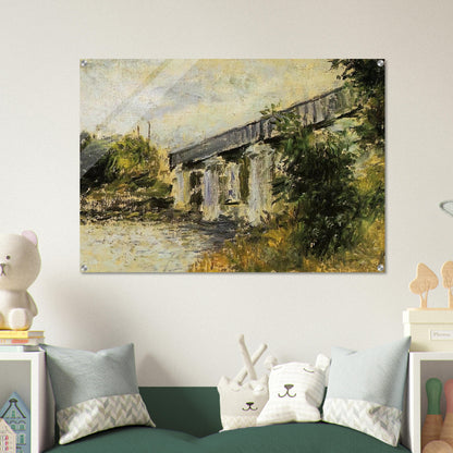 Railway Bridge at Argenteuil - claude monet Acrylic Print - 70x100 cm / 28x40″ inches