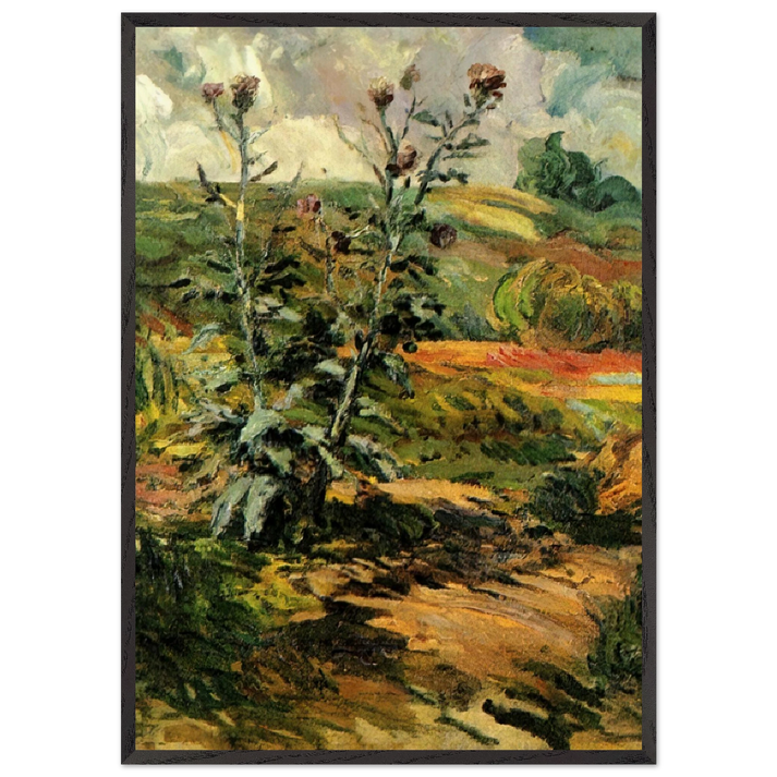 Two Thistles - Vincent van Gogh 70x100 cm / 28x40 inches Framed Art Print – Black Wooden Frame