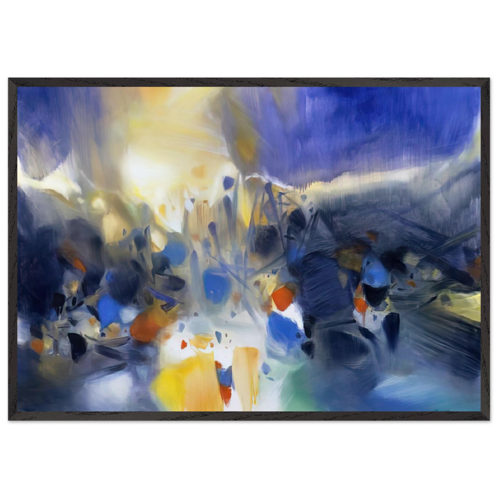 LA VIE QUI ANIME LES NUAGES 2006 - Chu teh Chun 70x100 cm / 28x40 inches Framed Art Print – Black Wooden Frame