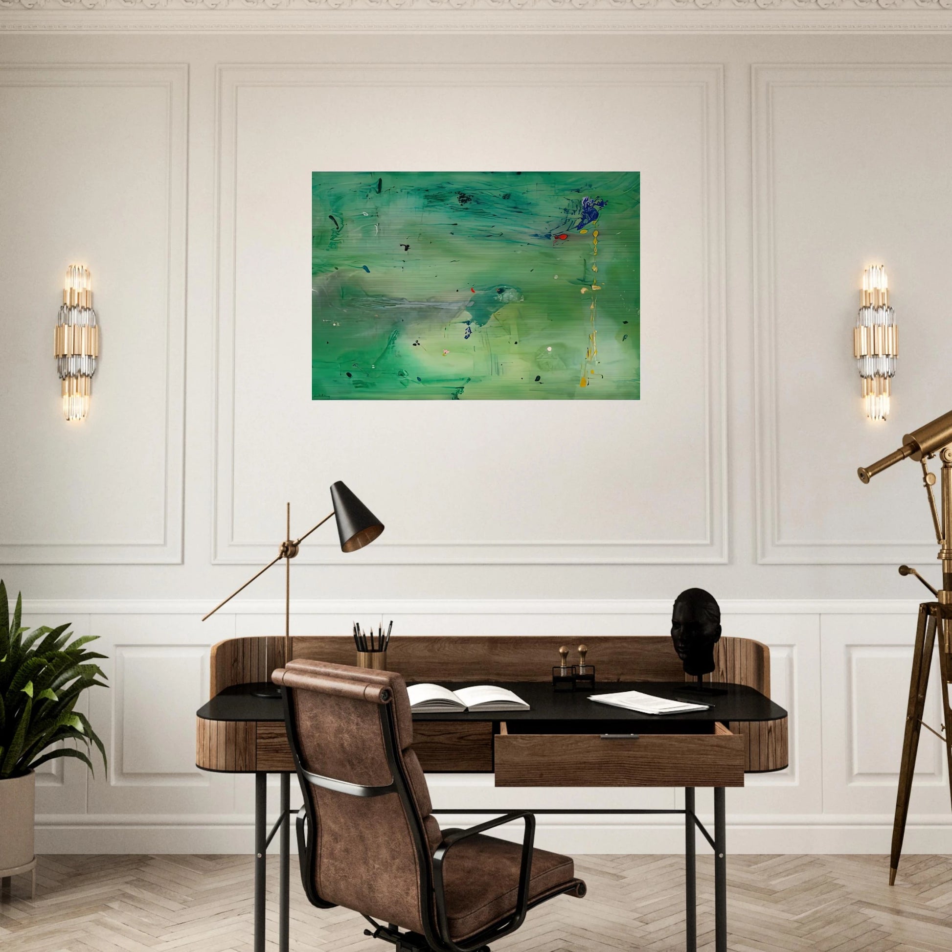 A Green Thought in a Green Shade, 1981- - Helen Frankenthaler Brushed Aluminum Print - 70x100 cm / 28x40 inches | Helen Frankenthaler Aluminum Print | Helen Frankenthaler Prints