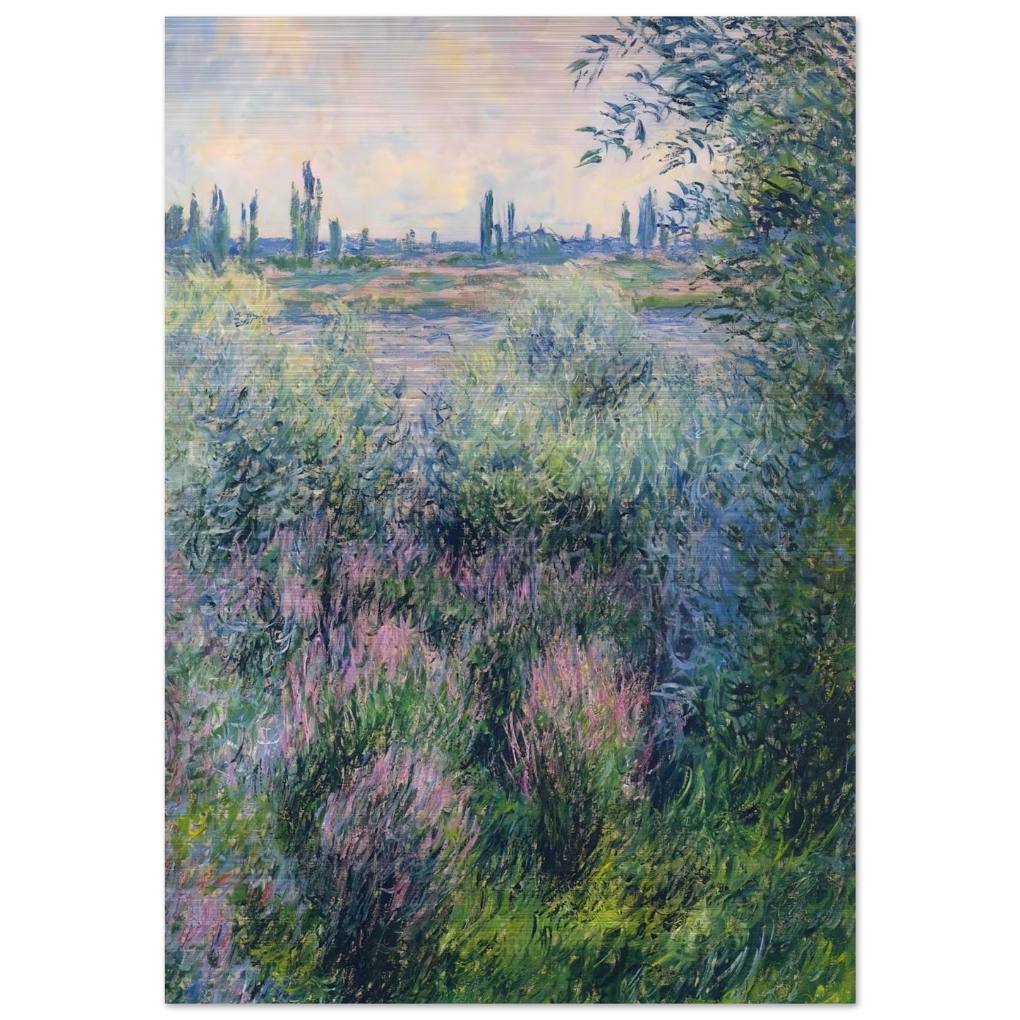 Spot on the Banks of the Seine - claude monet Brushed Aluminum Print - 70x100 cm / 28x40 inches | claude monet Aluminum Print | claude monet Prints