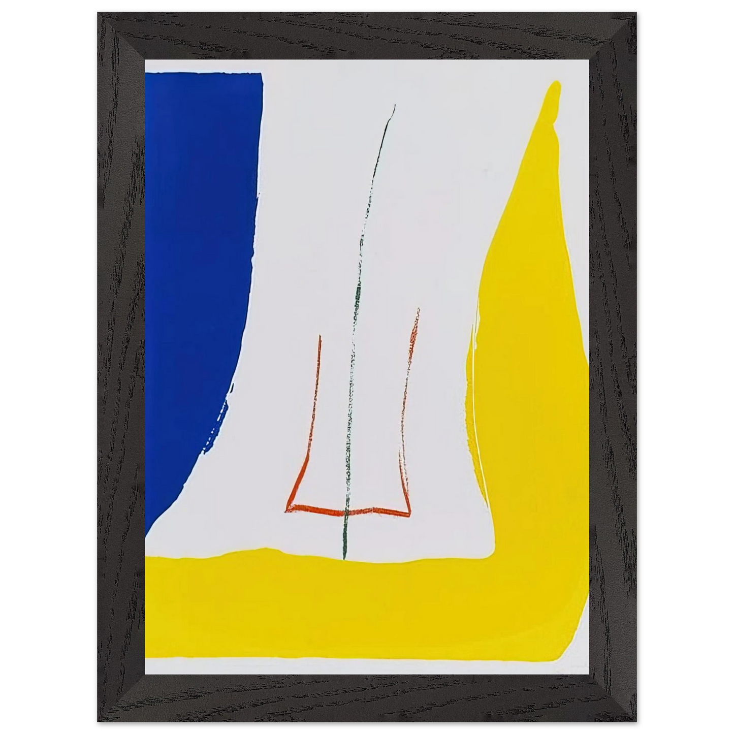 Helen Frankenthaler - Sun Corner - 1968 Wall art - 21x29.7 cm / 8x12" - Premium Wooden Framed Poster With Fine Art Paper-canvas - Black frame