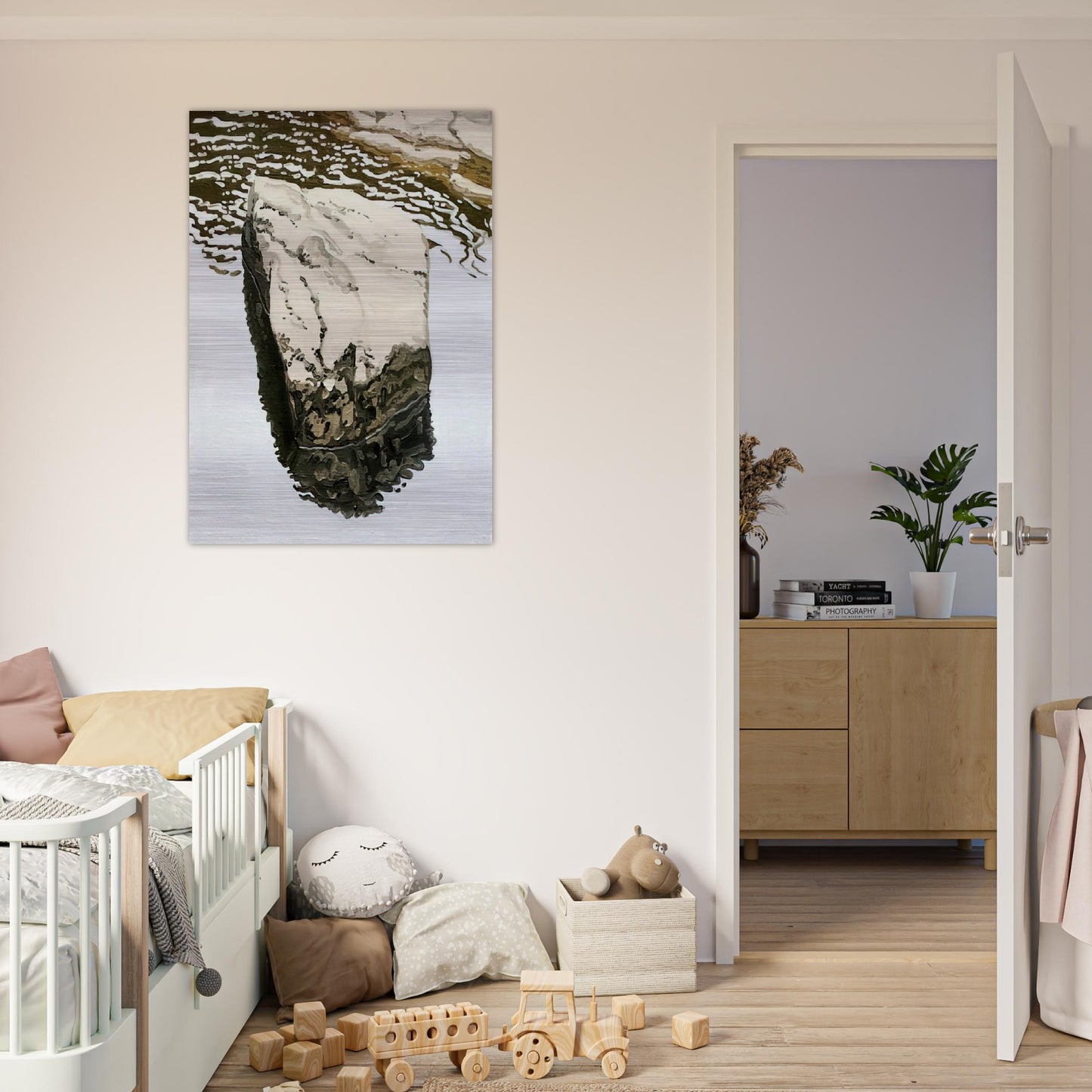 Study for Flat Boulder Reflected - 1986 - Neil Welliver Brushed Aluminum Print - 70x100 cm / 28x40 inches | Neil Welliver Aluminum Print | Neil Welliver Prints