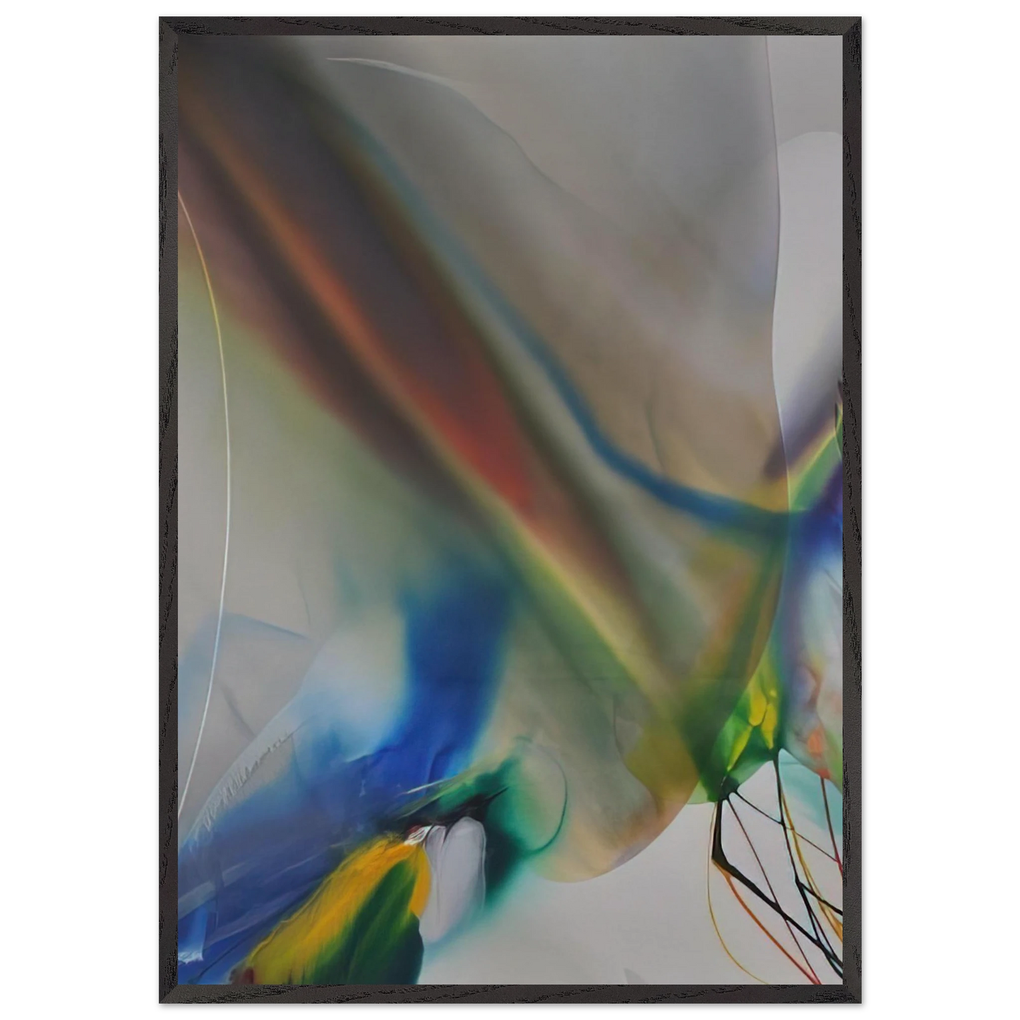 Phenomena Merlins Mantle - 1970 - Paul Jenkins 70x100 cm / 28x40 inches Framed Art Print – Black Wooden Frame