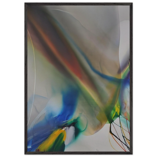 Phenomena Merlins Mantle - 1970 - Paul Jenkins 70x100 cm / 28x40 inches Framed Art Print – Black Wooden Frame