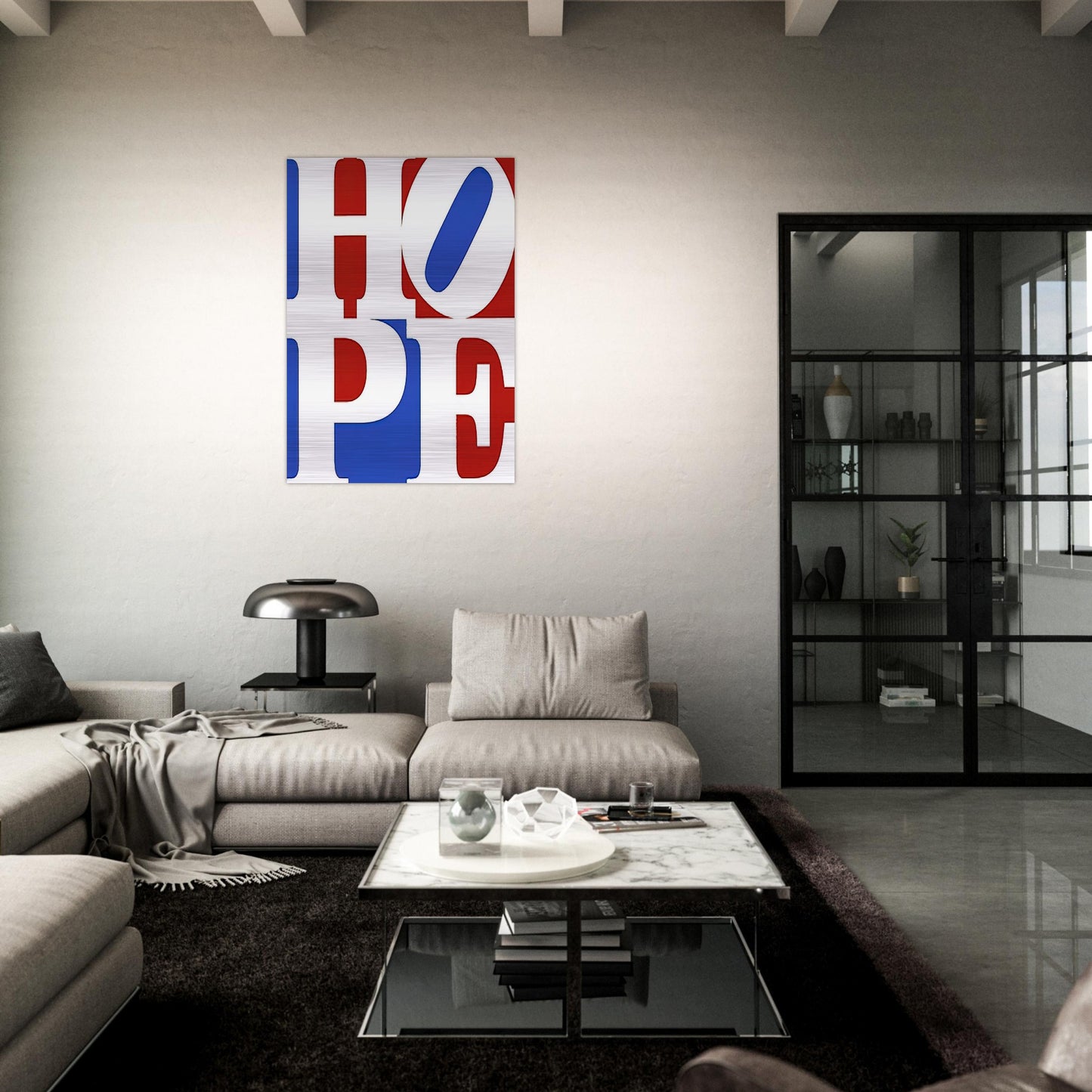Hope - Robert Indiana Brushed Aluminum Print - 70x100 cm / 28x40 inches | Robert Indiana Aluminum Print | Robert Indiana Prints