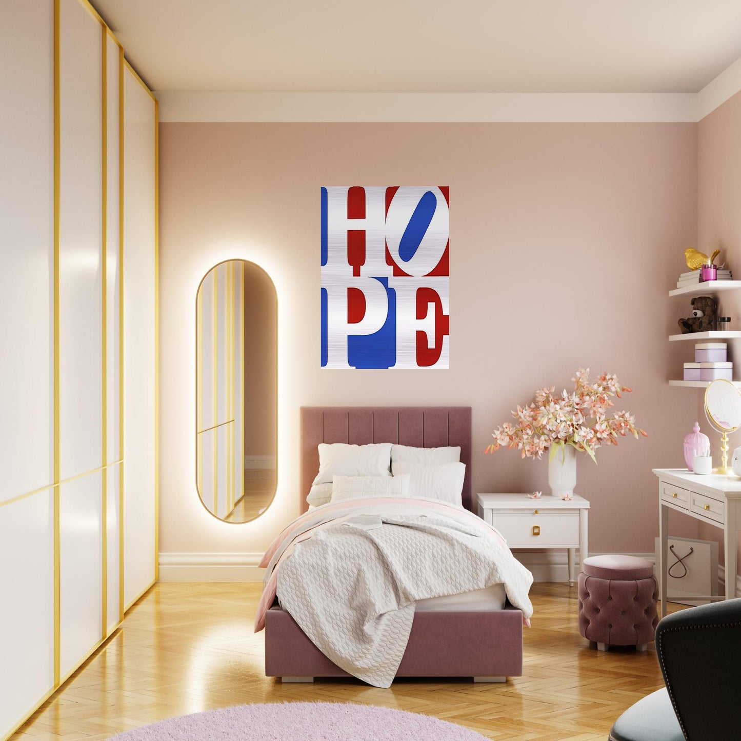 Hope - Robert Indiana Brushed Aluminum Print - 70x100 cm / 28x40 inches | Robert Indiana Aluminum Print | Robert Indiana Prints