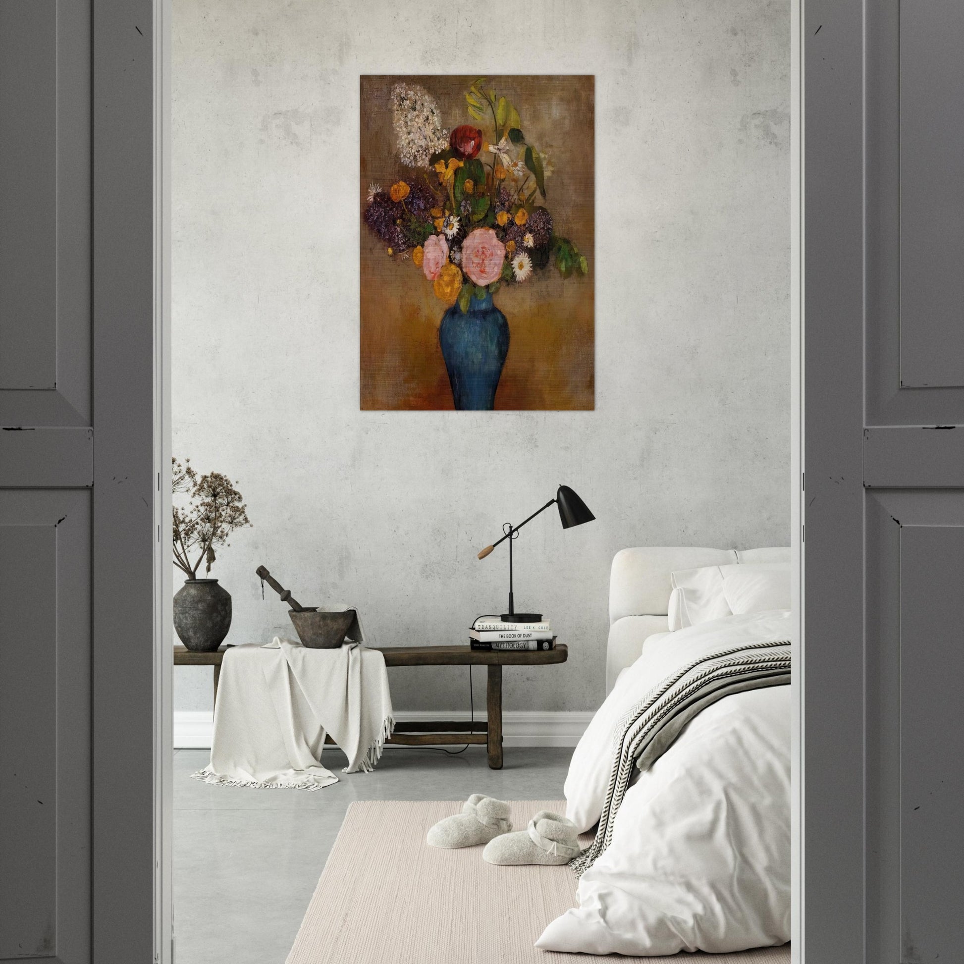 VASE OF FLOWERS 10 - Odilon Redon Brushed Aluminum Print - 70x100 cm / 28x40 inches | Odilon Redon Aluminum Print | Odilon Redon Prints