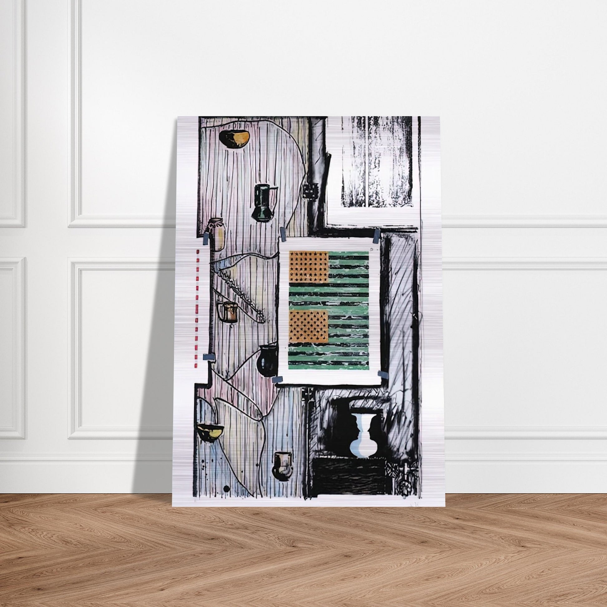 VENTRILOQUIST ULAE 235 - Jasper Johns Brushed Aluminum Print - 70x100 cm / 28x40 inches | Jasper Johns Aluminum Print | Jasper Johns Prints