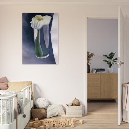 Calla Lily in Tall Glass - Georgia O'Keeffe Brushed Aluminum Print - 70x100 cm / 28x40 inches | Georgia O'Keeffe Aluminum Print | Georgia O'Keeffe Prints