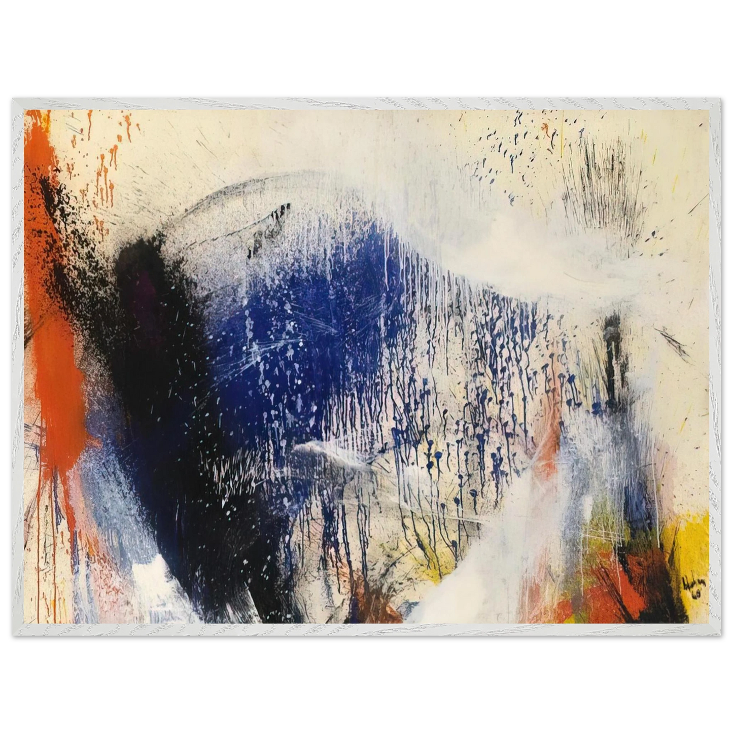 Helen Frankenthaler - Untitled - 1960 Wall art - 21x29.7 cm / 8x12" - Premium Wooden Framed Poster With Fine Art Paper-canvas - Wood frame