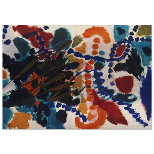Von Goldfarben und Blau - 1953 - Ernst Wilhelm Nay Brushed Aluminum Print - 70x100 cm / 28x40 inches | Ernst Wilhelm Nay Aluminum Print | Ernst Wilhelm Nay Prints
