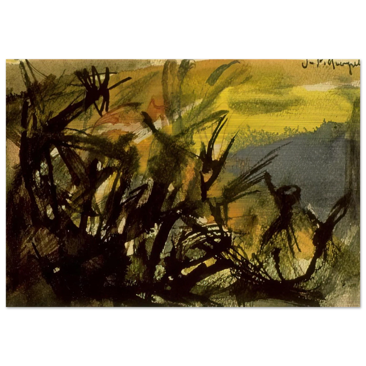 Conversation - Jean-Paul Riopelle Brushed Aluminum Print - 70x100 cm / 28x40 inches | Jean-Paul Riopelle Aluminum Print | Jean-Paul Riopelle Prints
