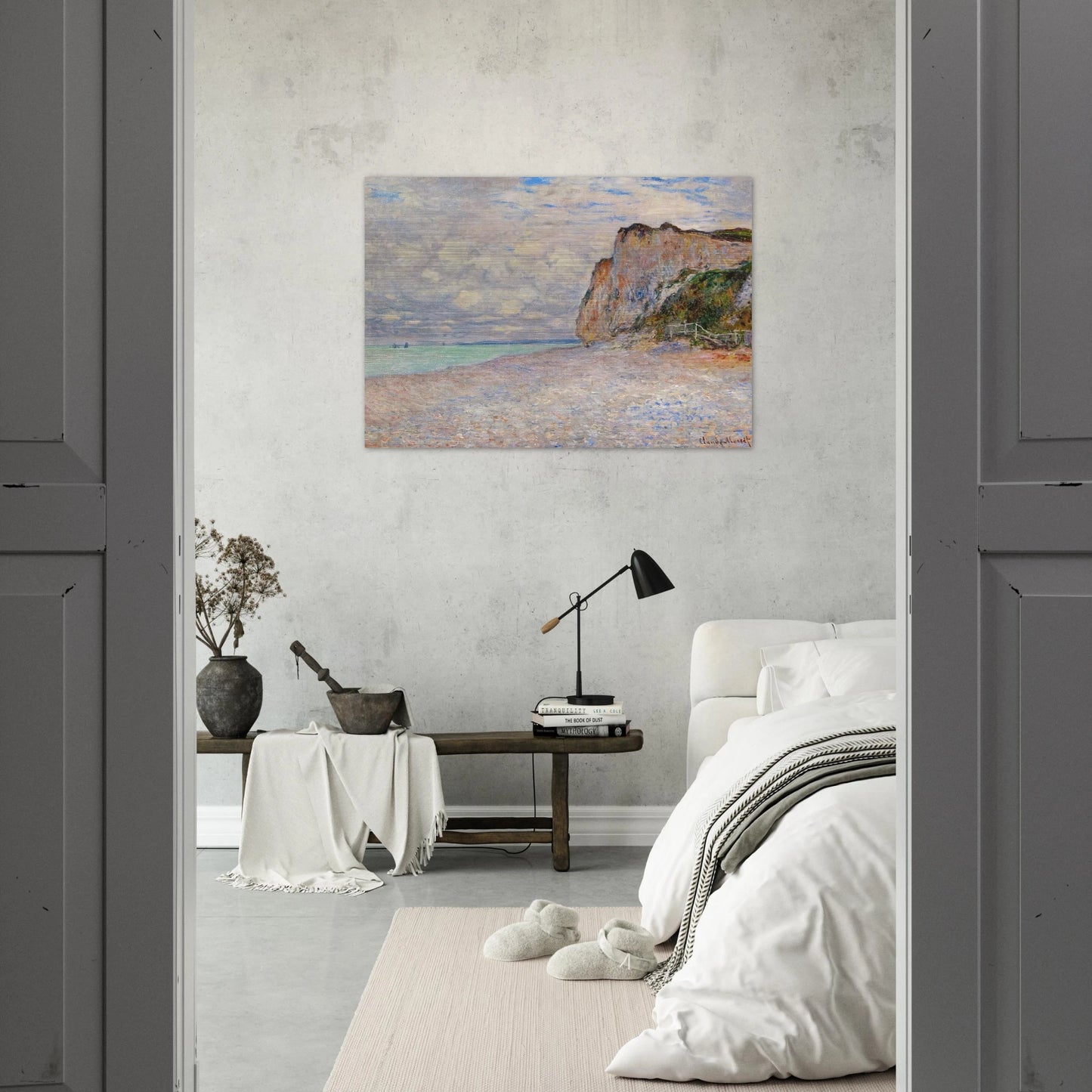 Cliffs near Dieppe - claude monet Brushed Aluminum Print - 70x100 cm / 28x40 inches | claude monet Aluminum Print | claude monet Prints