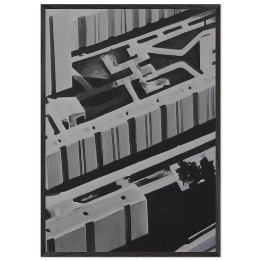 TOWNSCAPE SL 1969 0 - Gerhard Richter 70x100 cm / 28x40 inches Framed Art Print – Black Wooden Frame