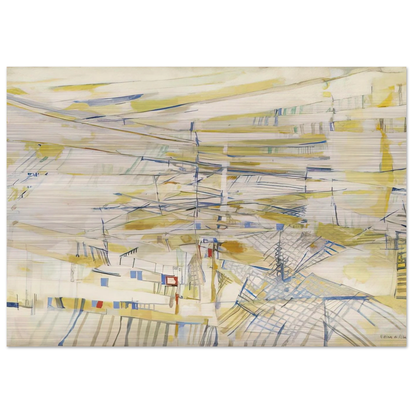 L`oranger - 1954 - Maria Helena Vieira da Silva Brushed Aluminum Print - 70x100 cm / 28x40 inches | Maria Helena Vieira da Silva Aluminum Print | Maria Helena Vieira da Silva Prints