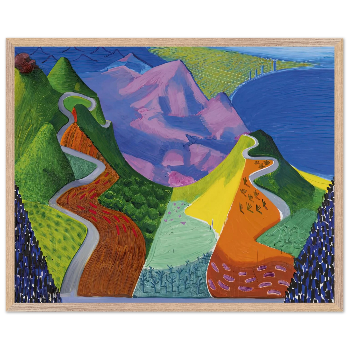 David Hockney - David Hockney Wall art - A3 (29.7 x 42  cm) - Premium Wooden Framed Poster With Fine Art Paper-canvas - Wood frame