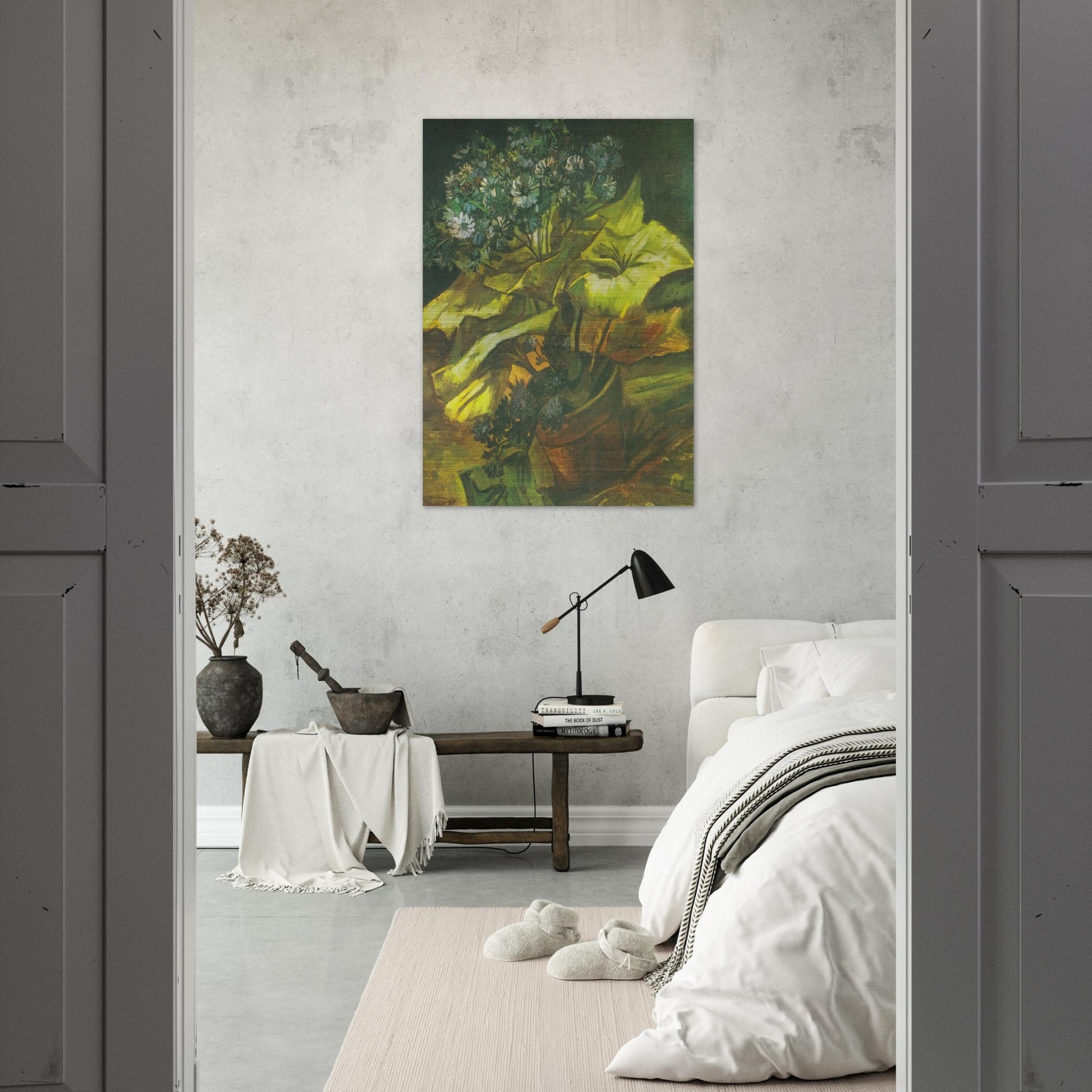 Flower Pot with Asters - Vincent van Gogh Brushed Aluminum Print - 70x100 cm / 28x40 inches | Vincent van Gogh Aluminum Print | Vincent van Gogh Prints
