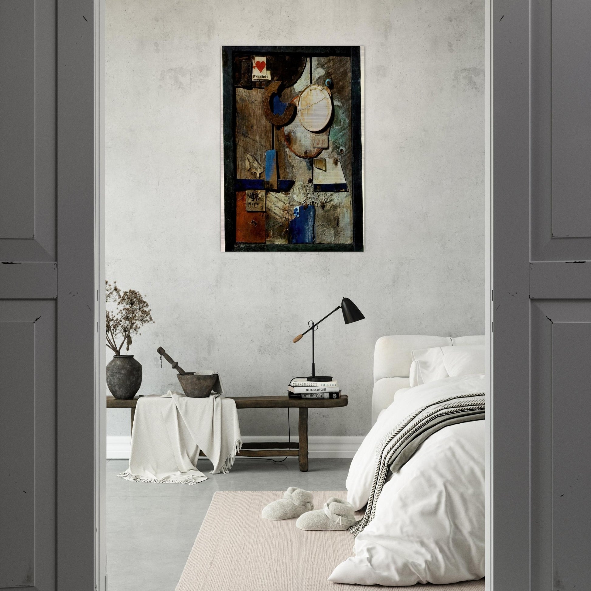 MERZBILD ROSSFETT 1919 - Kurt Schwitters Brushed Aluminum Print - 70x100 cm / 28x40 inches | Kurt Schwitters Aluminum Print | Kurt Schwitters Prints