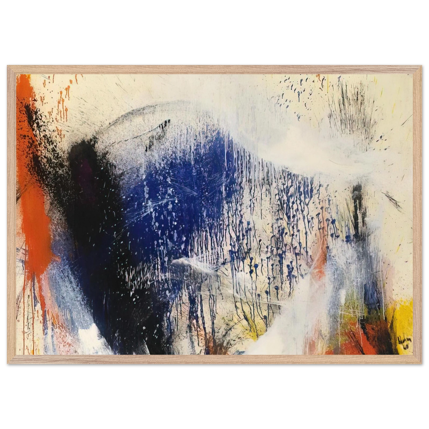 Helen Frankenthaler - Untitled - 1960 Wall art - 60x80 cm / 24x32 inches - Premium Wooden Framed Poster With Fine Art Paper-canvas - Wood frame