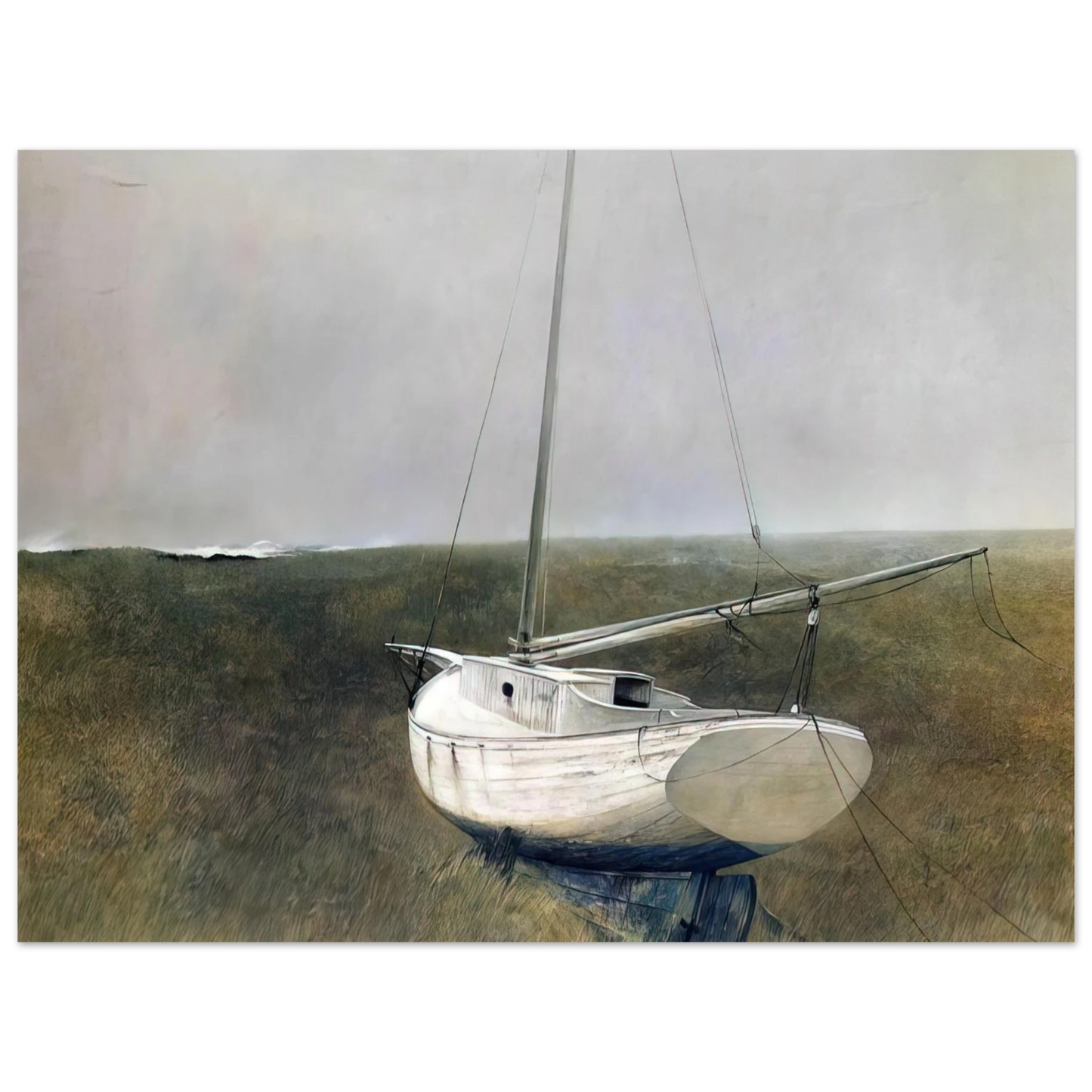 Andrew Wyeth - BELOW DOVER 1950 Wall Art - 21x29.7 cm / 8x12" - Fine Art Poster-canvas - -