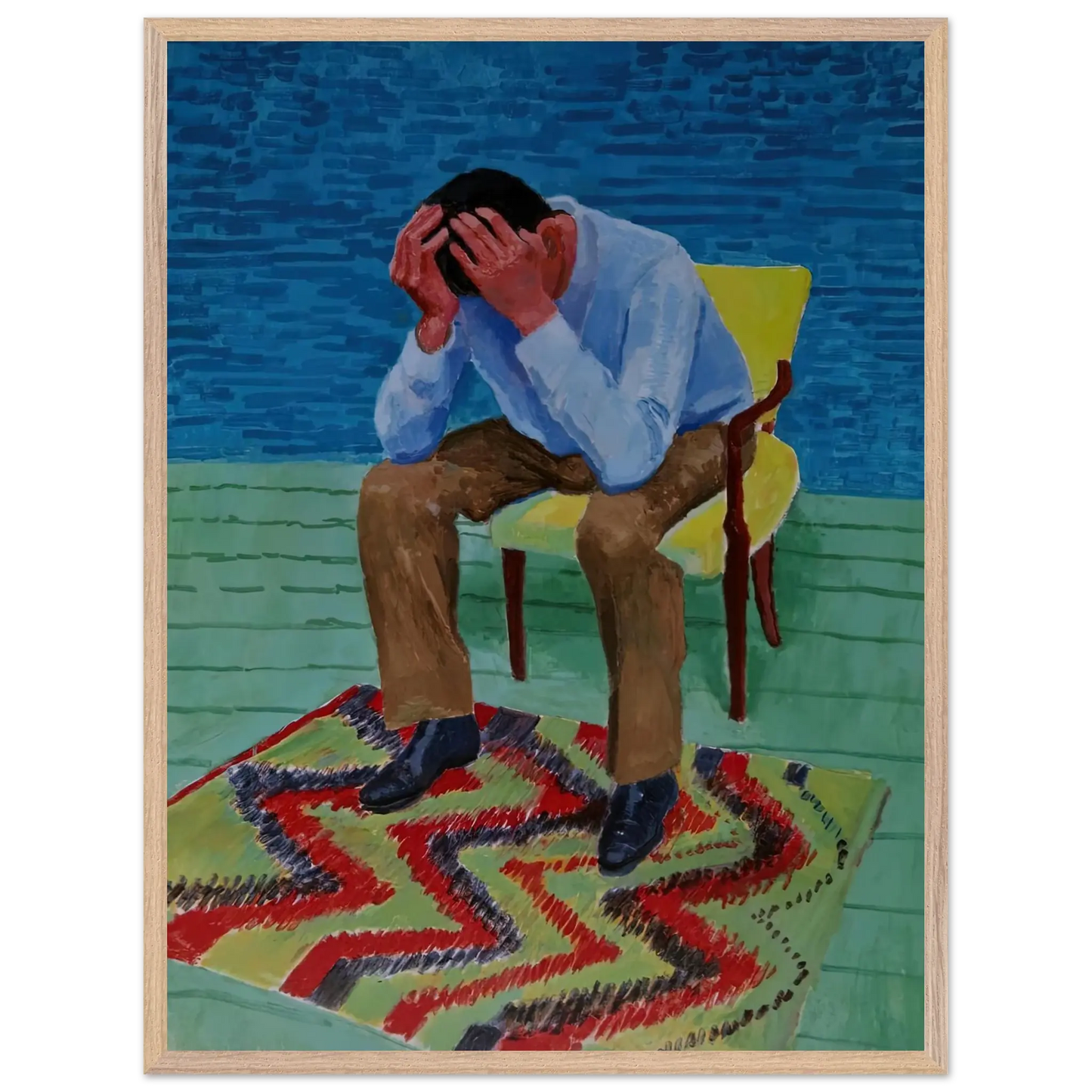David Hockney - David Hockney Wall art - A2 (42 x 59.4  cm) - Premium Wooden Framed Poster With Fine Art Paper - Wood frame