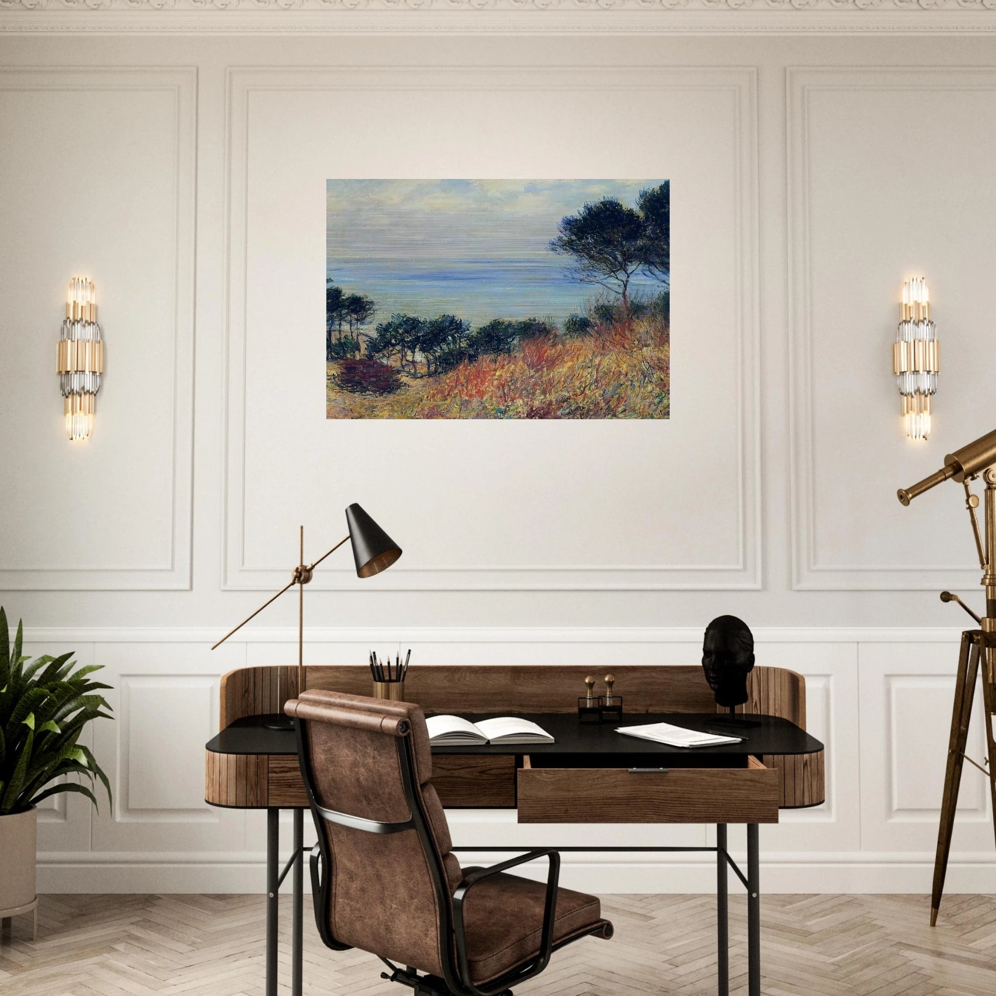 The Coast of Varengeville - claude monet Brushed Aluminum Print - 70x100 cm / 28x40 inches | claude monet Aluminum Print | claude monet Prints