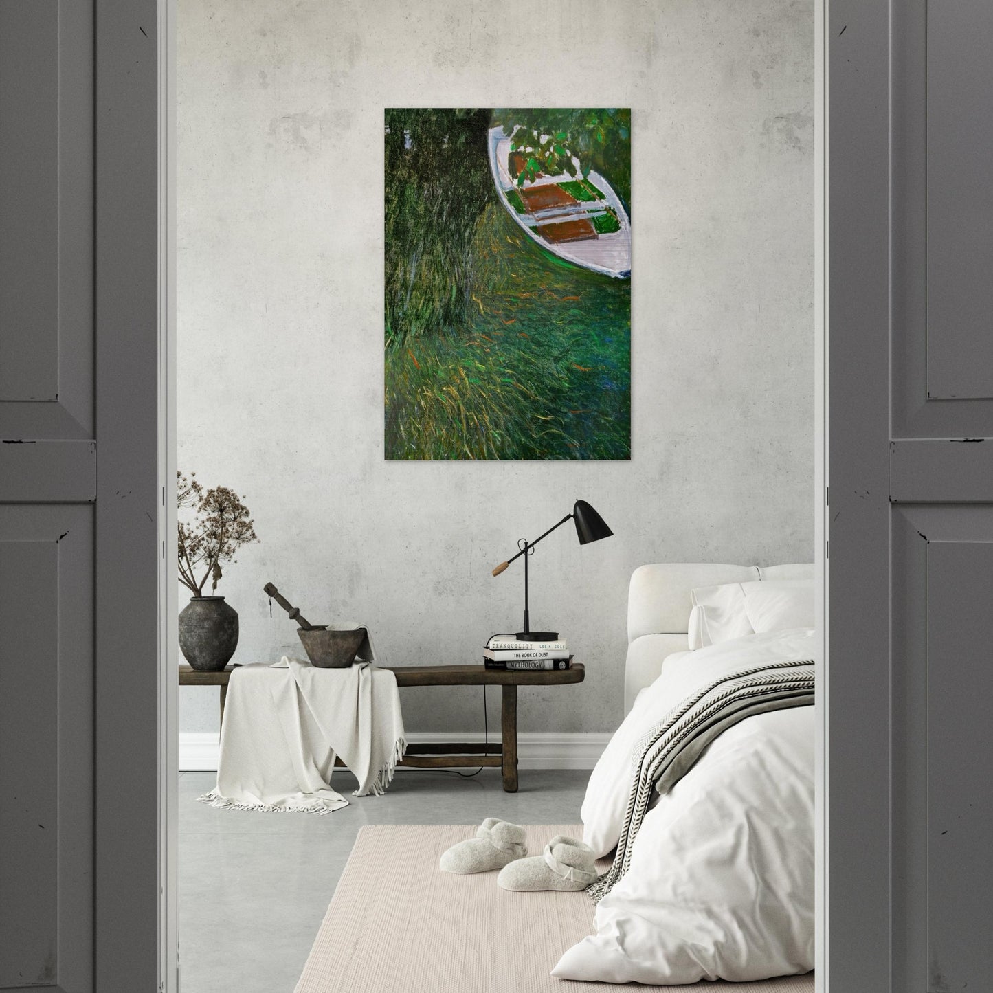 The Row Boat - claude monet Brushed Aluminum Print - 70x100 cm / 28x40 inches | claude monet Aluminum Print | claude monet Prints