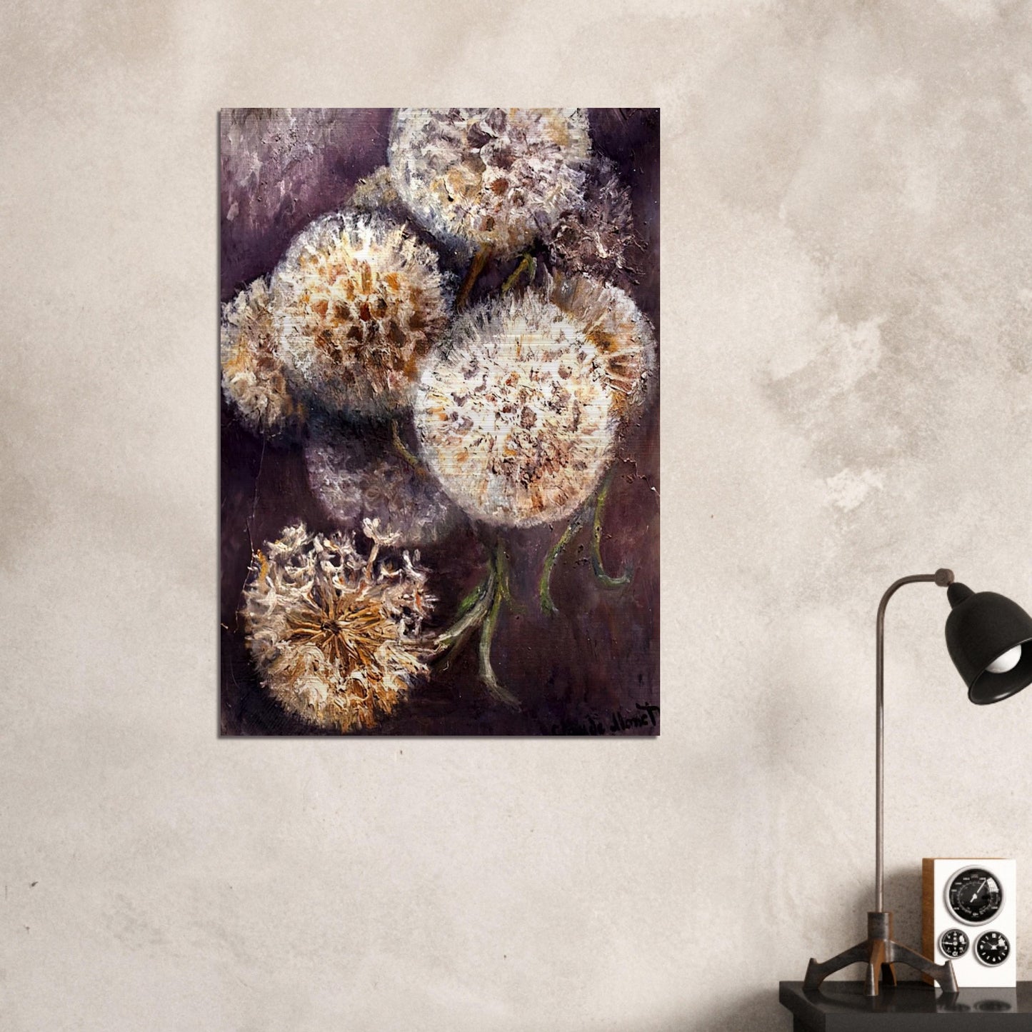 Dandelions - claude monet Brushed Aluminum Print - 70x100 cm / 28x40 inches | claude monet Aluminum Print | claude monet Prints