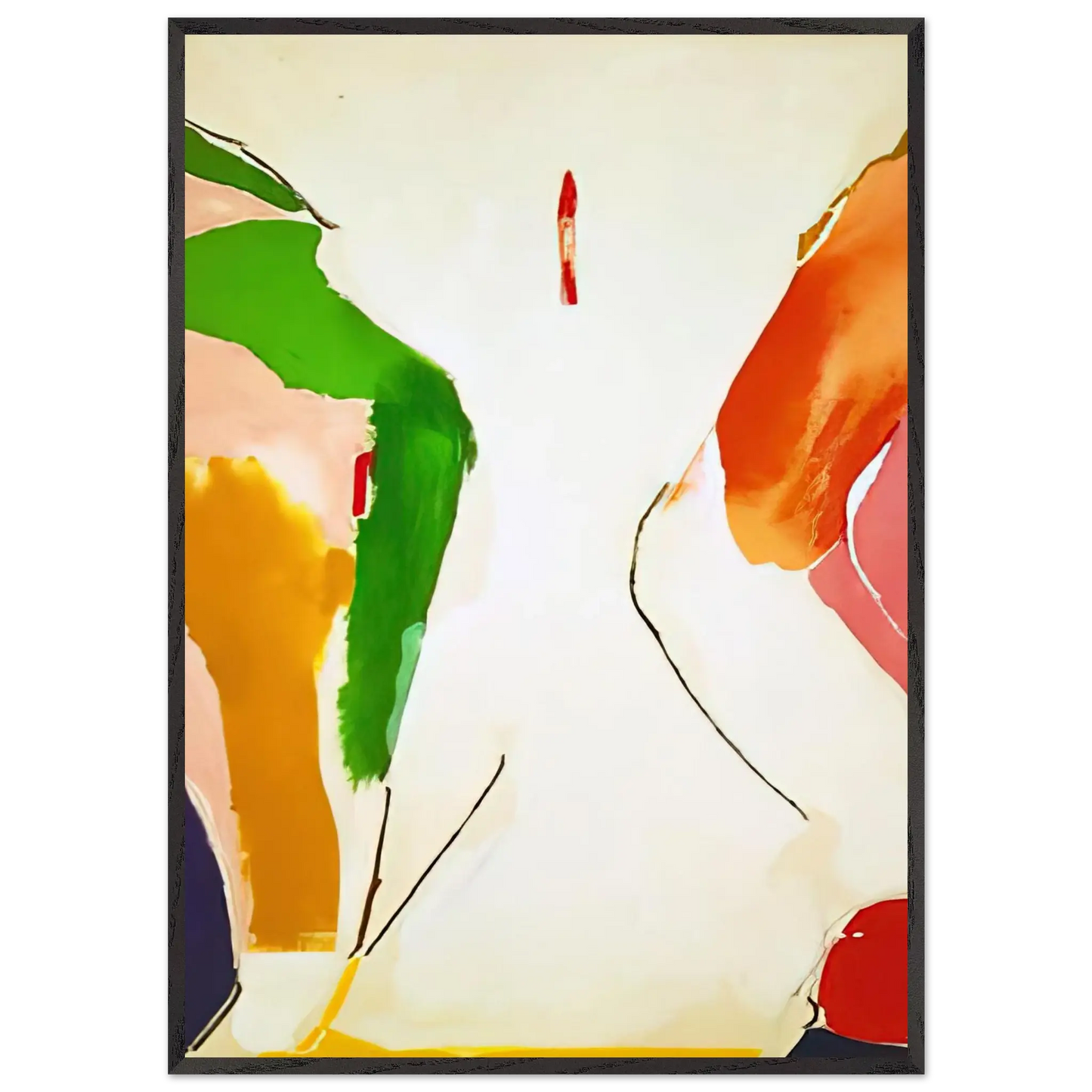 Helen Frankenthaler - Living Edge - 1973 Wall art - 70x100 cm / 28x40 Inches - Premium Wooden Framed Poster With Fine Art Paper - White frame