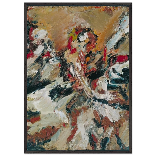 STUDY AFTER TITIAN I - Frank Auerbach 70x100 cm / 28x40 inches Framed Art Print – Black Wooden Frame