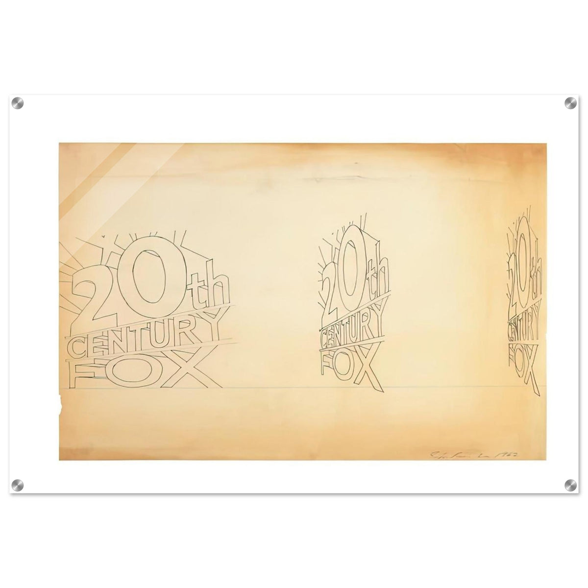 TRADEMARK STUDY 1 1962 - Edward Ruscha Acrylic Print - 70x100 cm / 28x40″ inches