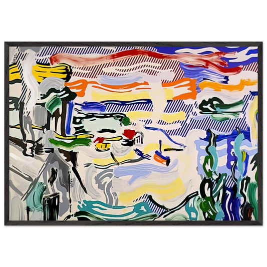 COAST VILLAGE 1987 - Roy Lichtenstein 70x100 cm / 28x40 inches Framed Art Print – Black Wooden Frame