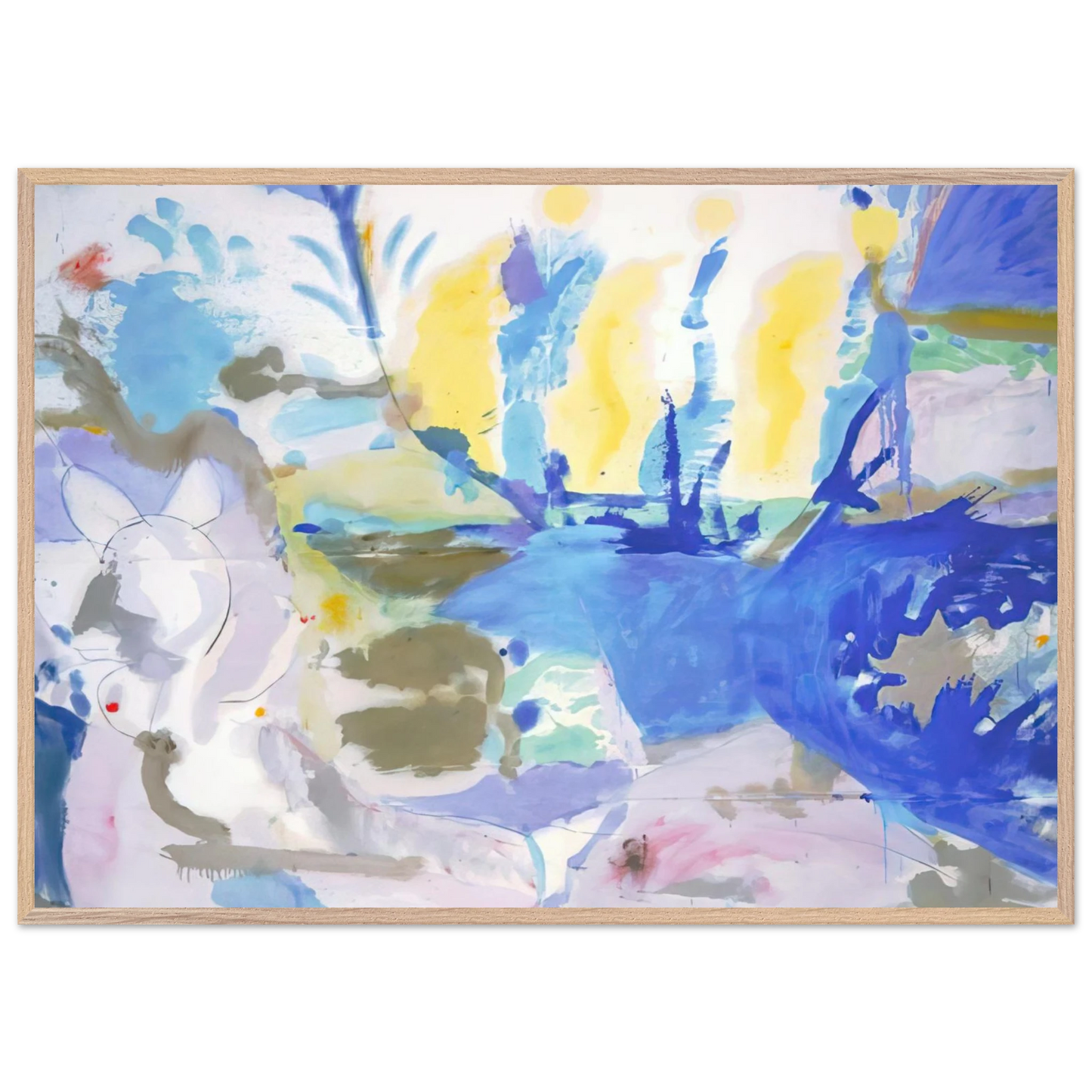 Helen Frankenthaler - Basque Beach - 1958 Wall art - 13x18 cm / 5x7 inches - Premium Wooden Framed Poster With Fine Art Paper-canvas - Wood frame